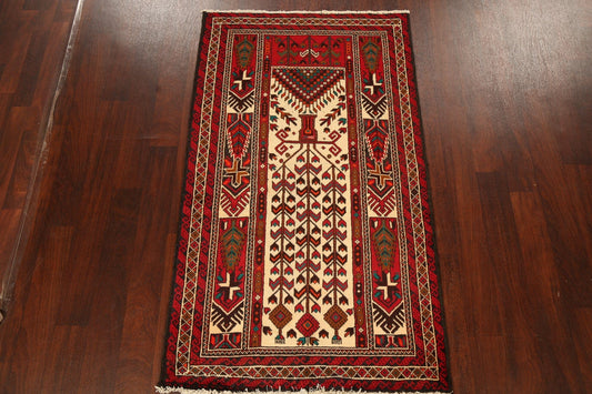 Geometric Balouch Afghan Oriental Area Rug 3x6