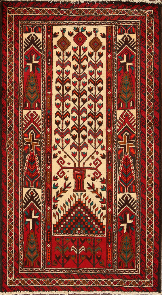 Geometric Balouch Afghan Oriental Area Rug 3x6