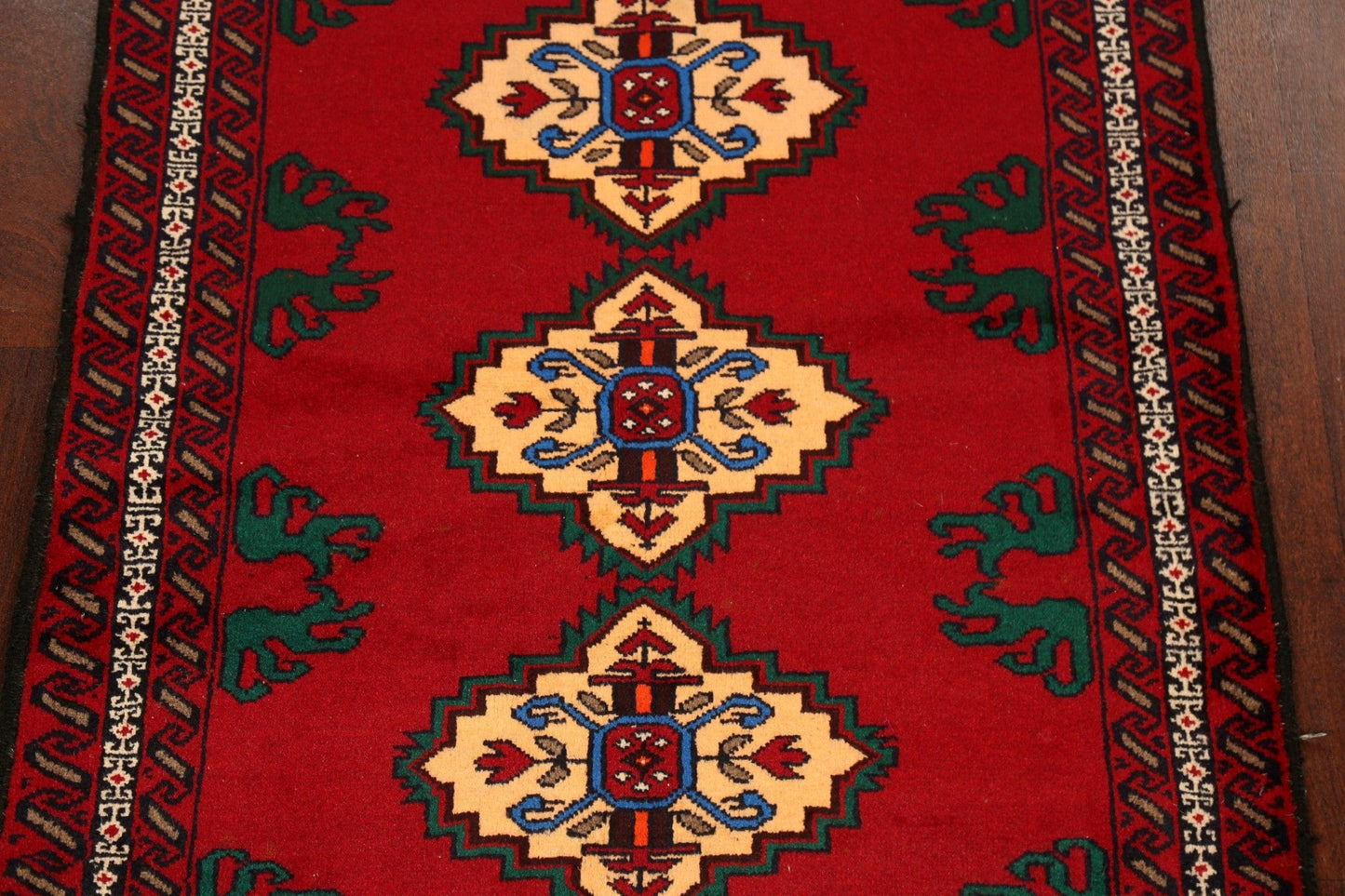 Geometric Red Balouch Oriental Area Rug 4x6