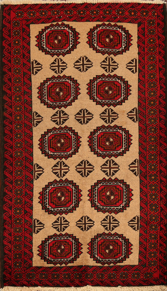 Geometric Balouch Afghan Oriental Area Rug 3x6