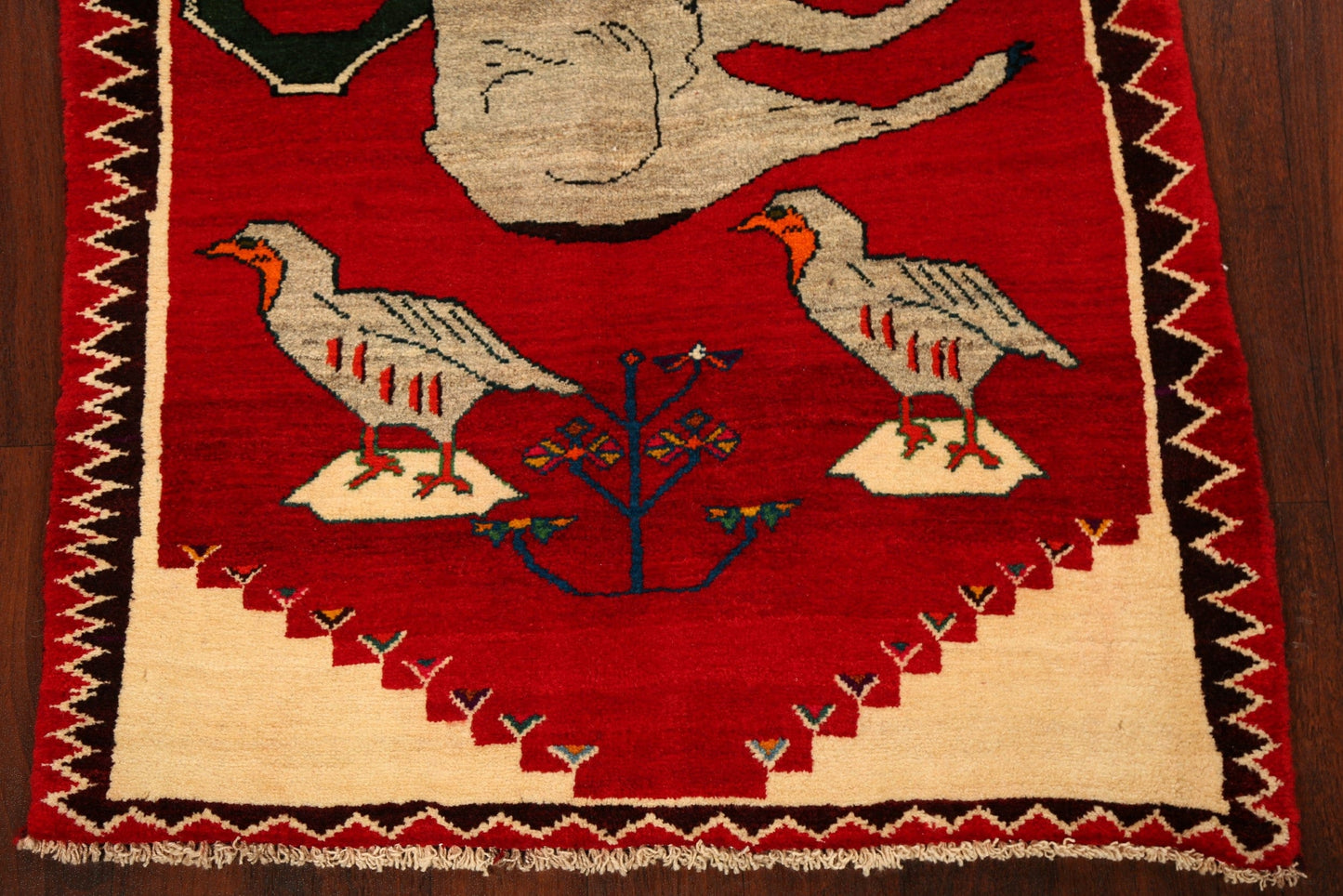 Animal Pictorial Gabbeh Persian Area Rug 4x5