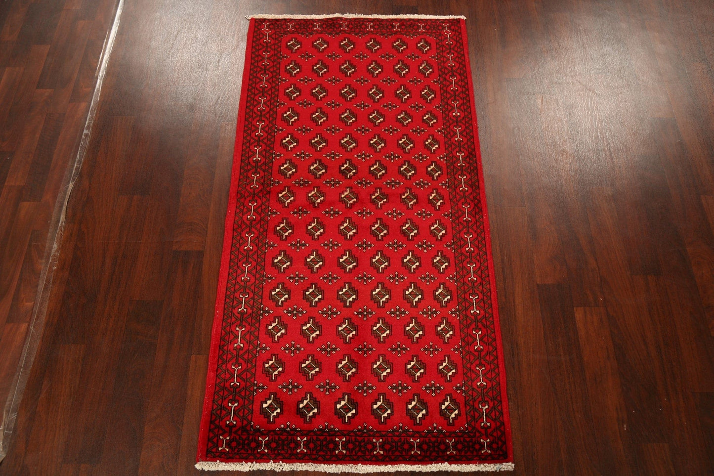 Geometric Red Balouch Oriental Runner Rug 3x7