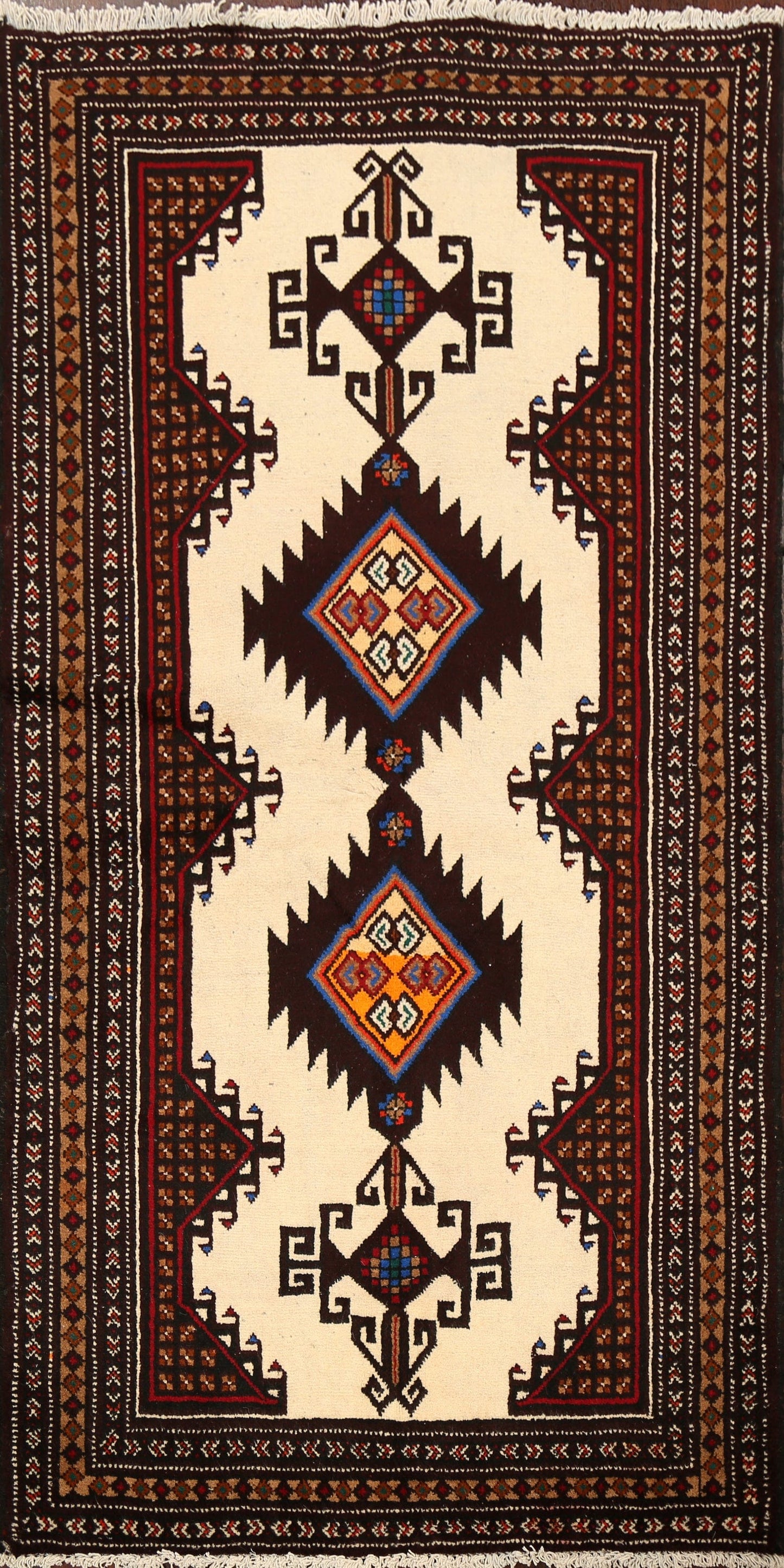 Geometric Balouch Afghan Oriental Area Rug 3x6