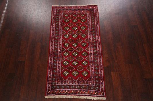 Geometric Red Balouch Oriental Area Rug 3x6