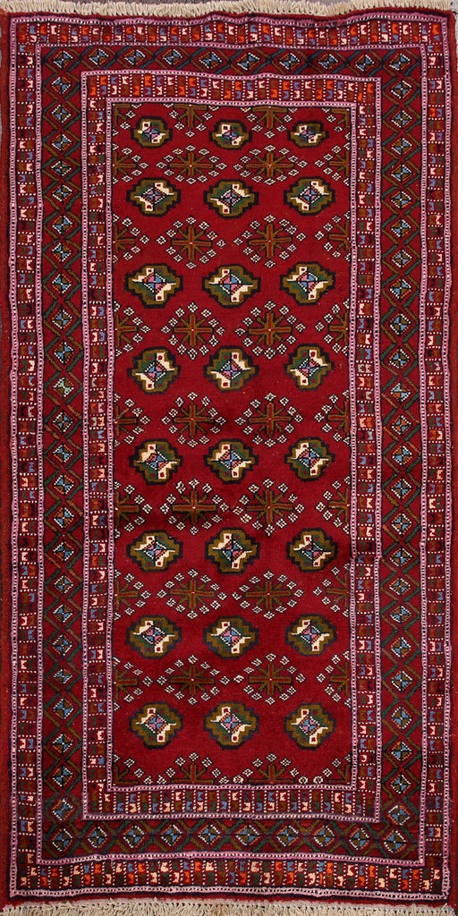 Geometric Red Balouch Oriental Area Rug 3x6