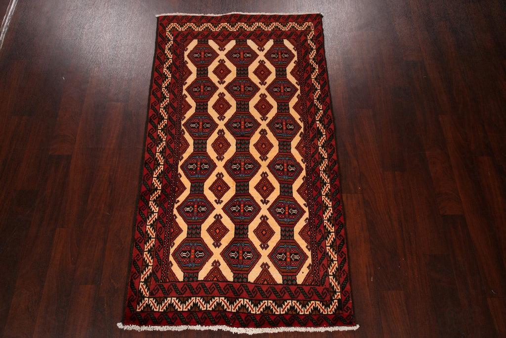 Geometric Balouch Afghan Oriental Area Rug 3x6