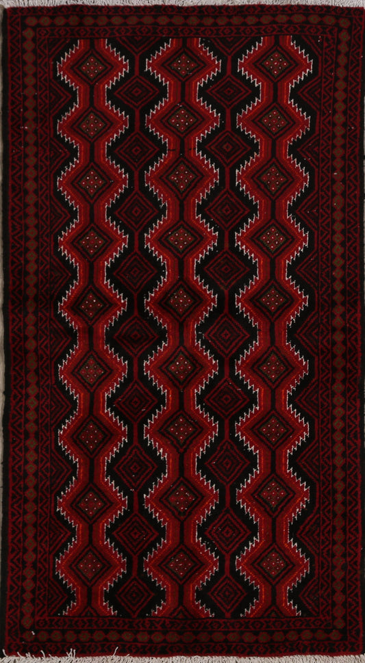 Geometric Balouch Afghan Oriental Area Rug 3x6