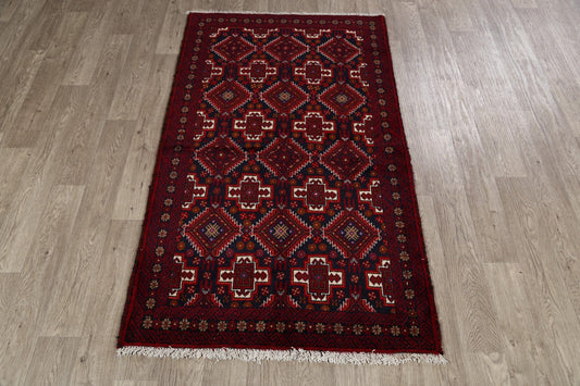 All-Over Geometric Balouch Oriental Area Rug 4x6