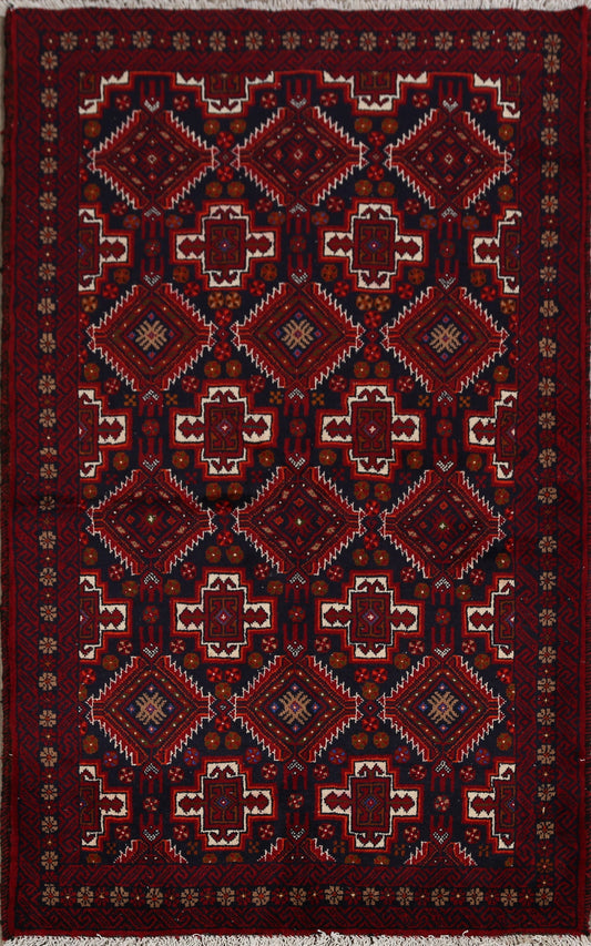 All-Over Geometric Balouch Oriental Area Rug 4x6