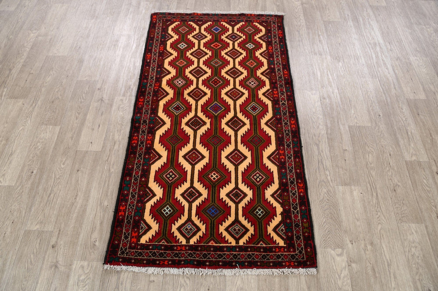 Geometric Balouch Afghan Oriental Area Rug 3x6