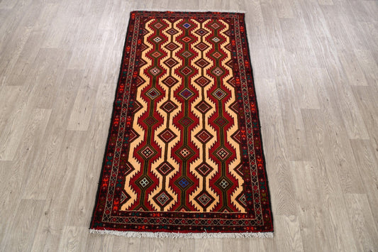 Geometric Balouch Afghan Oriental Area Rug 3x6