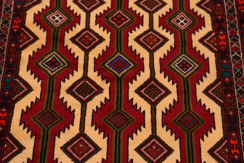 Geometric Balouch Afghan Oriental Area Rug 3x6