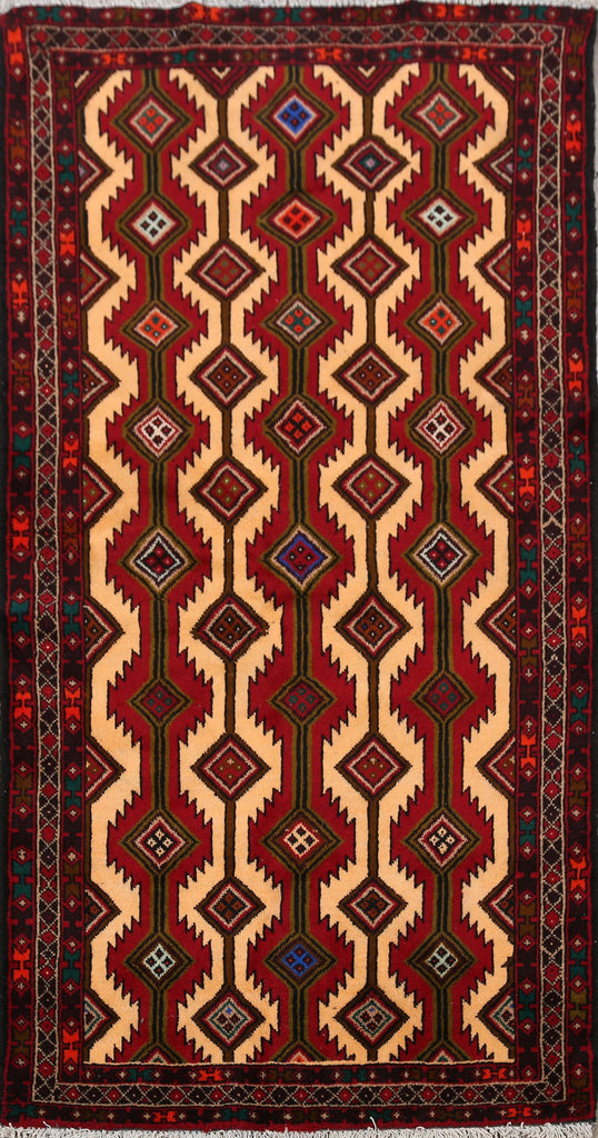 Geometric Balouch Afghan Oriental Area Rug 3x6