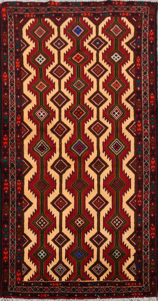 Geometric Balouch Afghan Oriental Area Rug 3x6