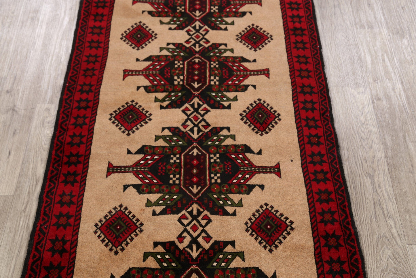 Light Brown Geometric Balouch Oriental Area Rug 3x6