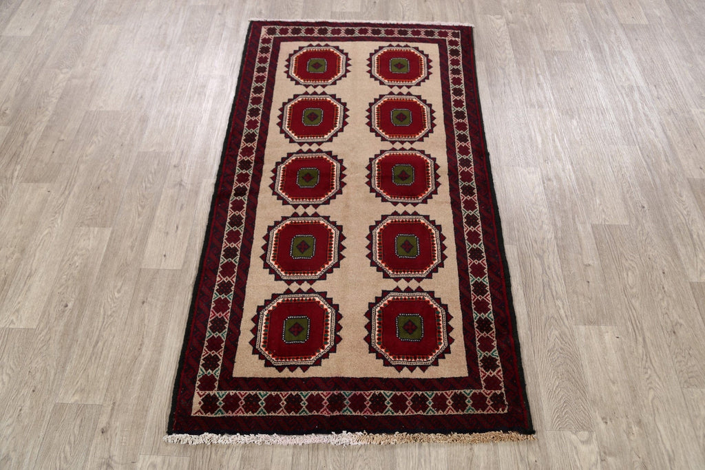 Geometric Balouch Afghan Oriental Area Rug 3x6