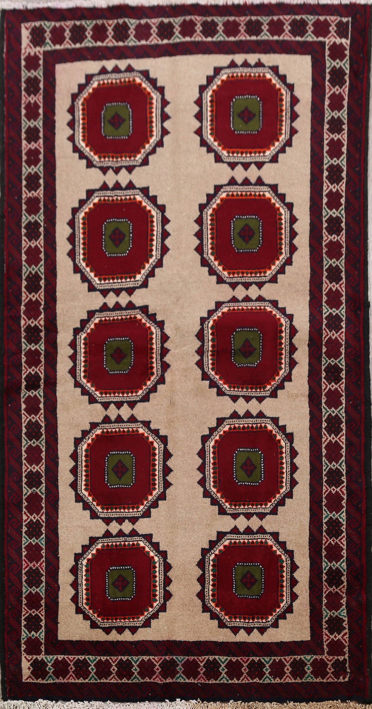 Geometric Balouch Afghan Oriental Area Rug 3x6