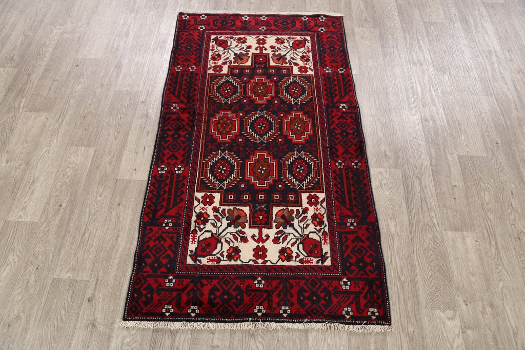 Geometric Balouch Afghan Oriental Area Rug 3x6