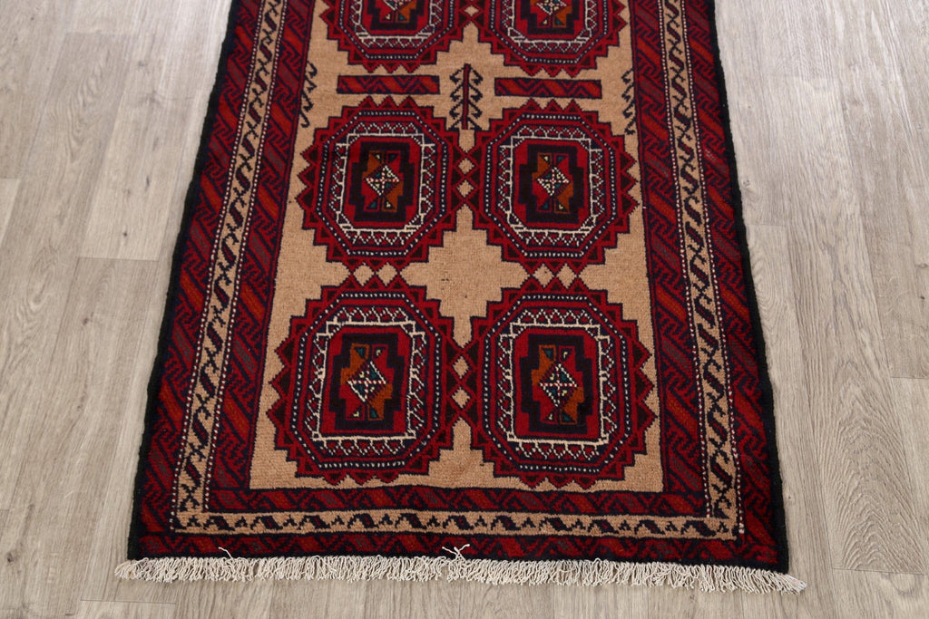 Brown Geometric Balouch Oriental Area Rug 3x6