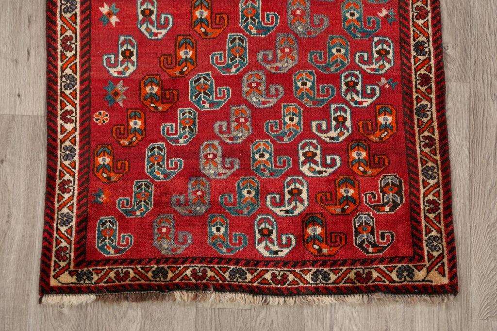 Geometric Red Shiraz Persian Area Rug 4x6