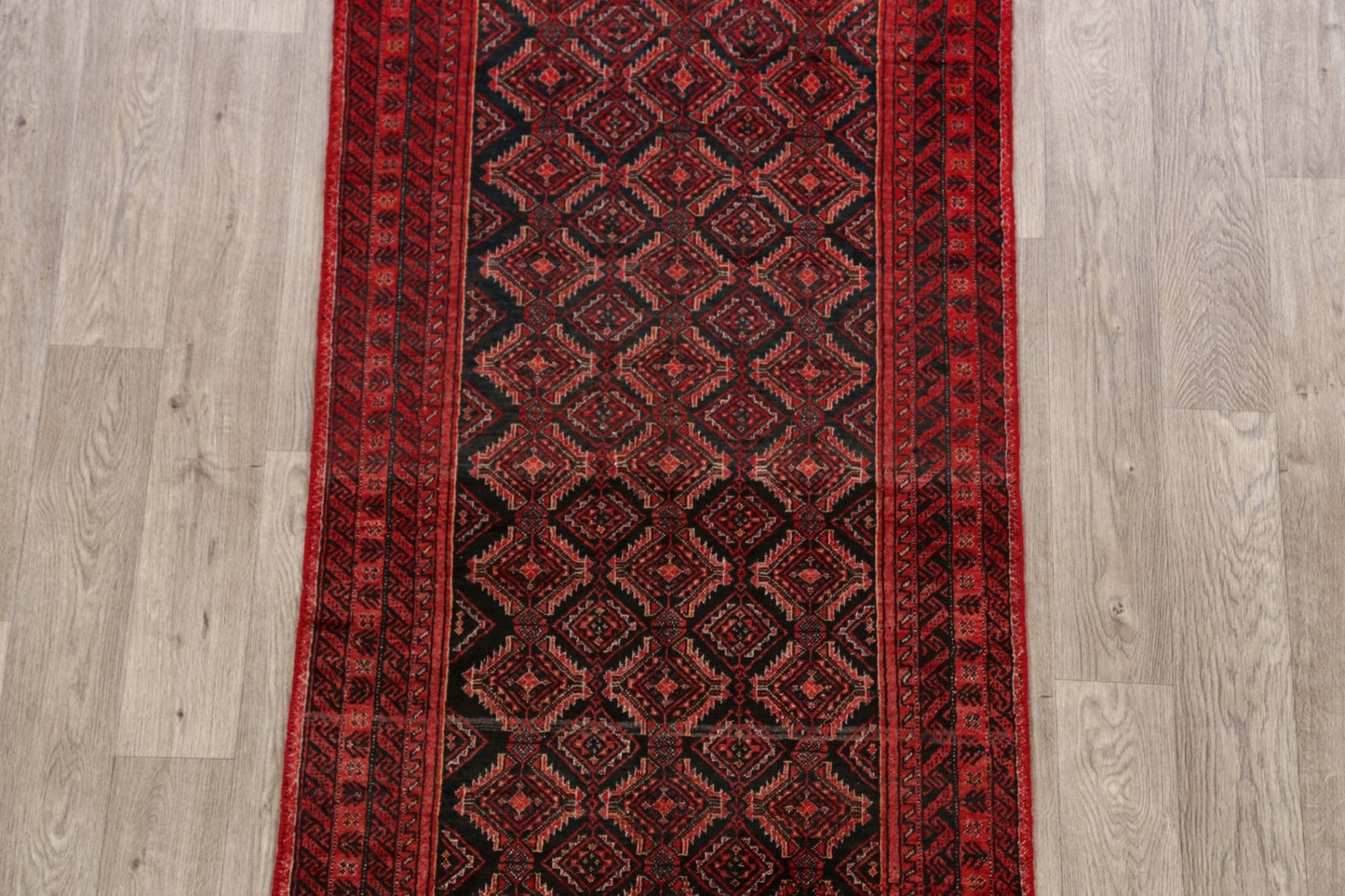 Vintage Geometric Balouch Persian Area Rug 3x6