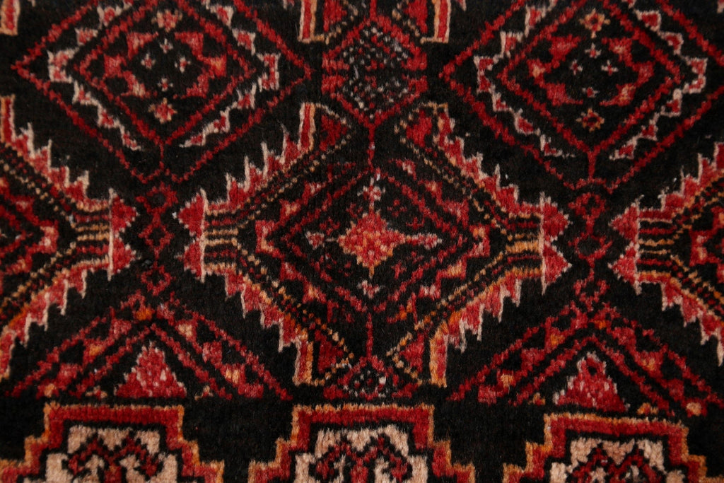 Vintage Geometric Balouch Persian Area Rug 3x6