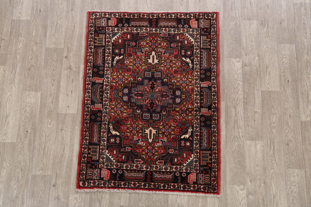 Geometric Red Malayer Persian Wool Rug 4x5