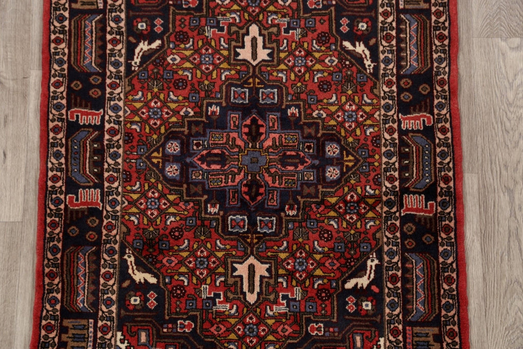 Geometric Red Malayer Persian Wool Rug 4x5