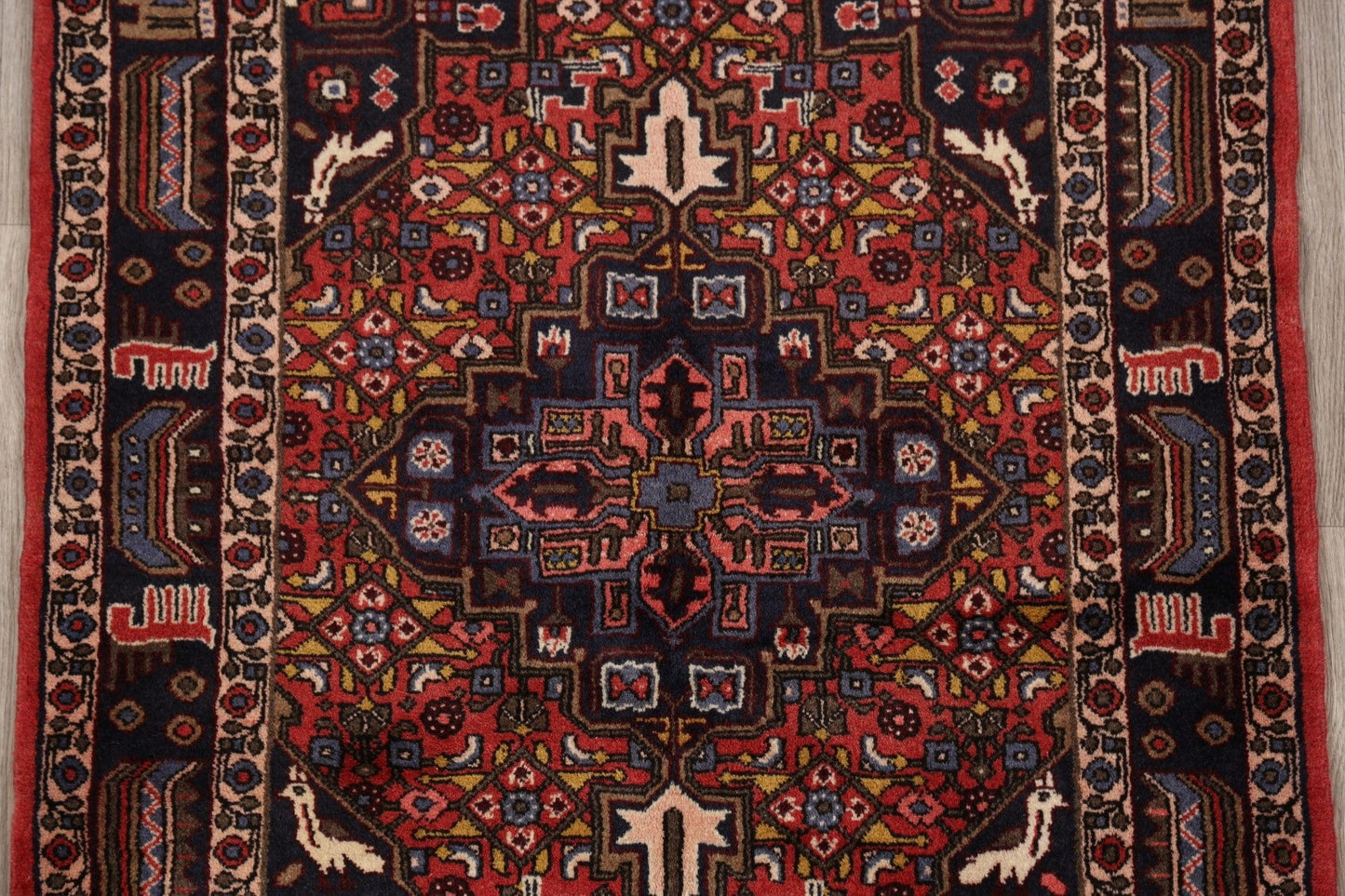 Geometric Red Malayer Persian Wool Rug 4x5