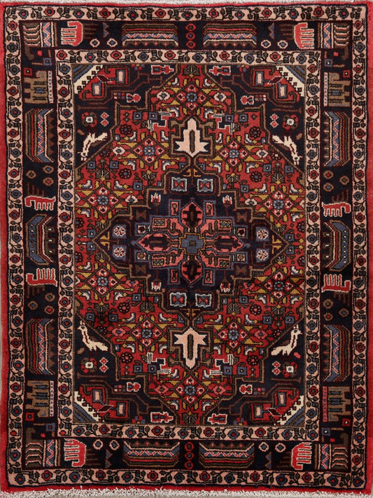 Geometric Red Malayer Persian Wool Rug 4x5