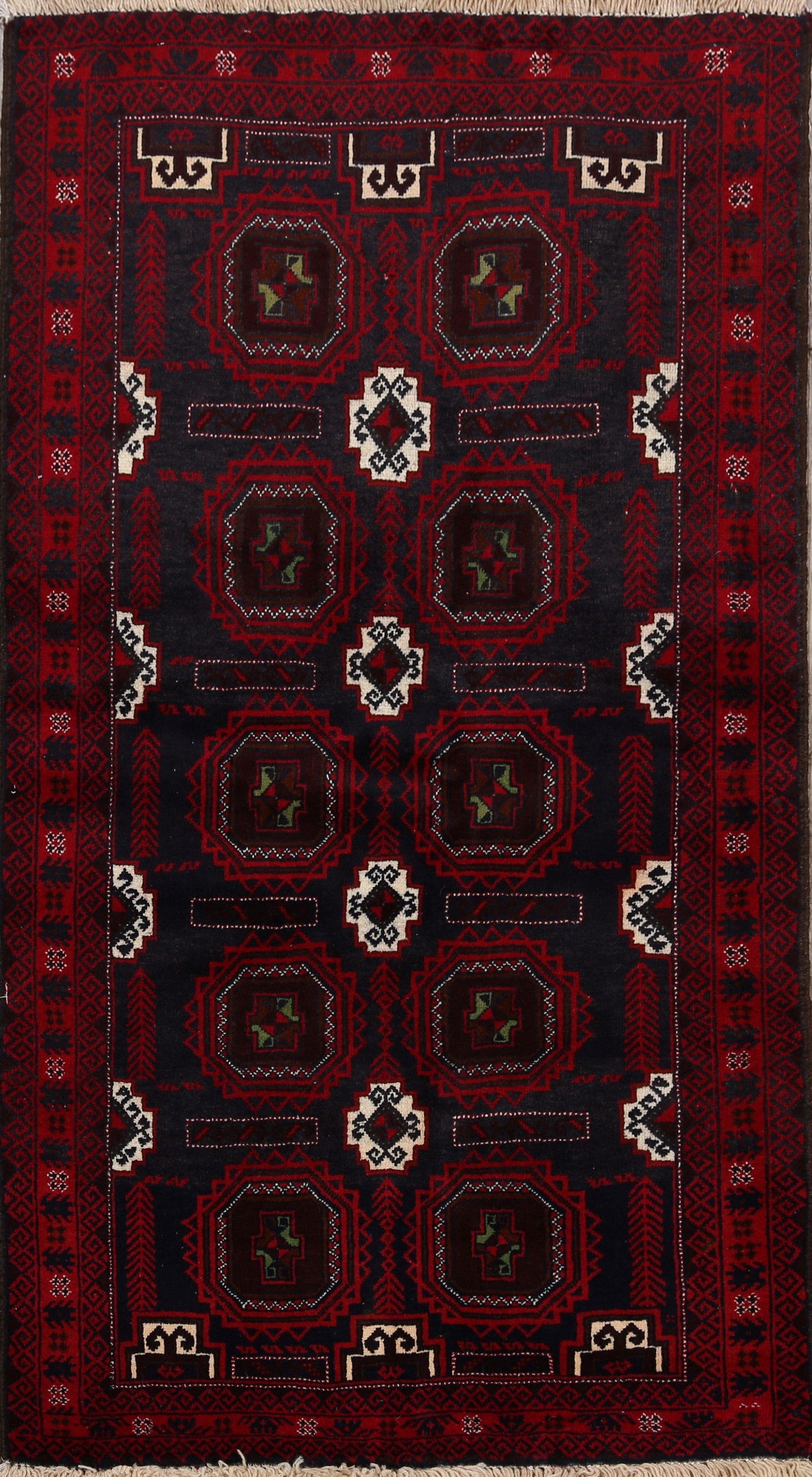 Geometric Balouch Afghan Oriental Area Rug 3x6