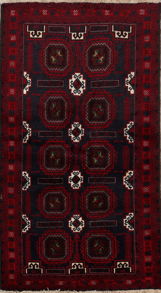 Geometric Balouch Afghan Oriental Area Rug 3x6