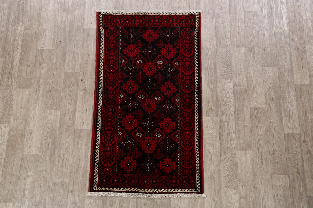 Geometric Balouch Afghan Oriental Area Rug 3x6