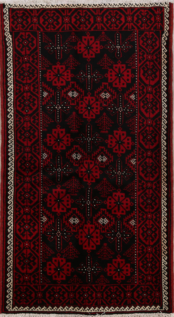 Geometric Balouch Afghan Oriental Area Rug 3x6