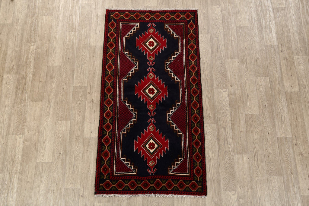 Tribal Geometric Balouch Persian Area Rug 3x6