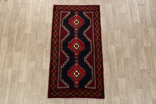 Tribal Geometric Balouch Persian Area Rug 3x6