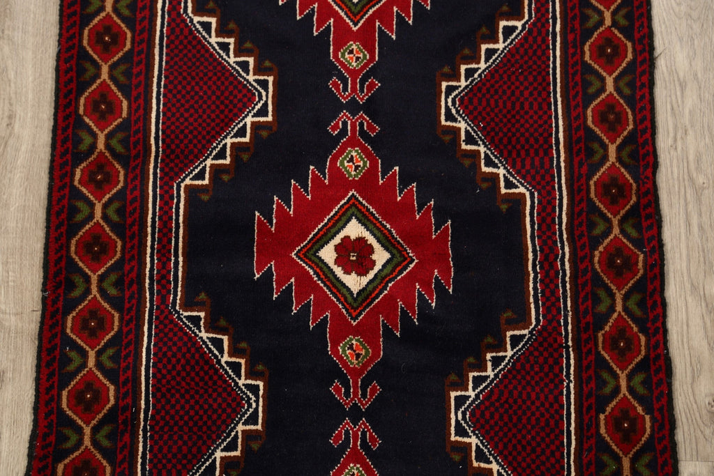 Tribal Geometric Balouch Persian Area Rug 3x6