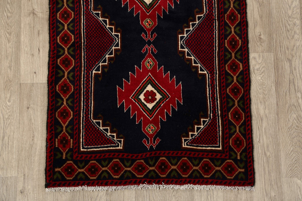 Tribal Geometric Balouch Persian Area Rug 3x6