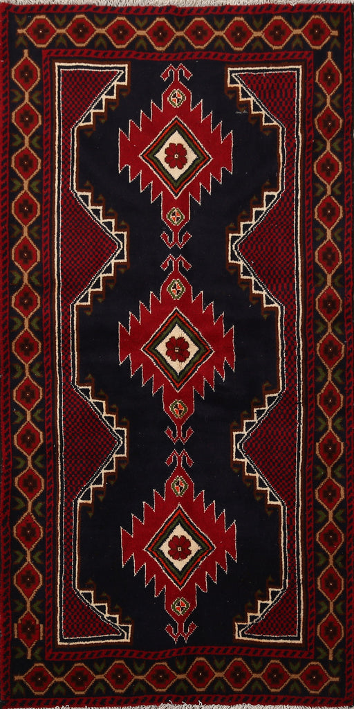 Tribal Geometric Balouch Persian Area Rug 3x6