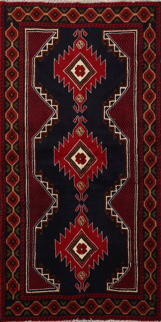 Tribal Geometric Balouch Persian Area Rug 3x6