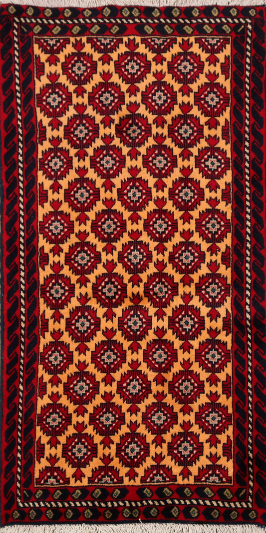 All-Over Geometric Balouch Afghan Area Rug 3x5