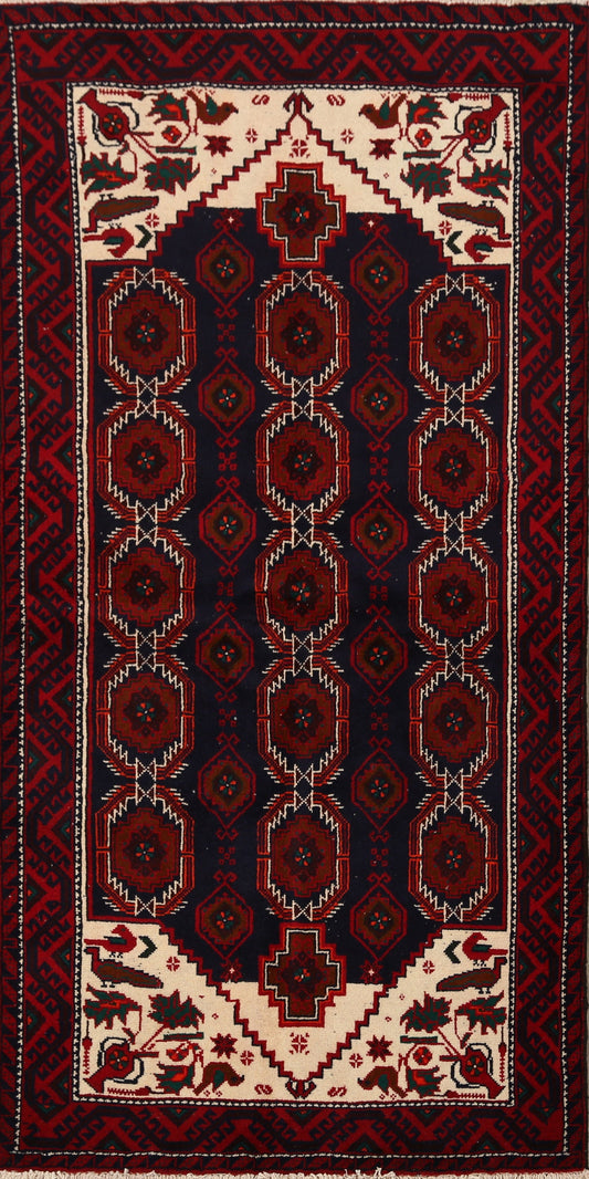 Geometric Animal Design Balouch Afghan Area Rug 3x6