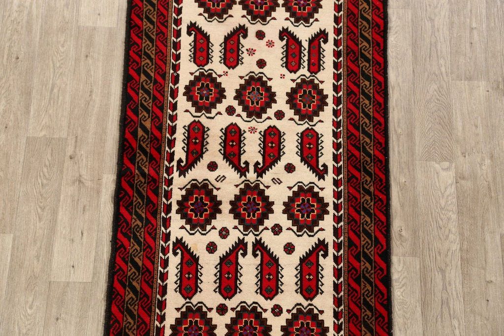 All-Over Geometric Balouch Afghan Area Rug 3x6