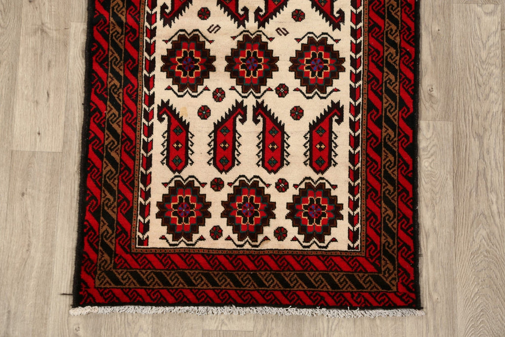 All-Over Geometric Balouch Afghan Area Rug 3x6