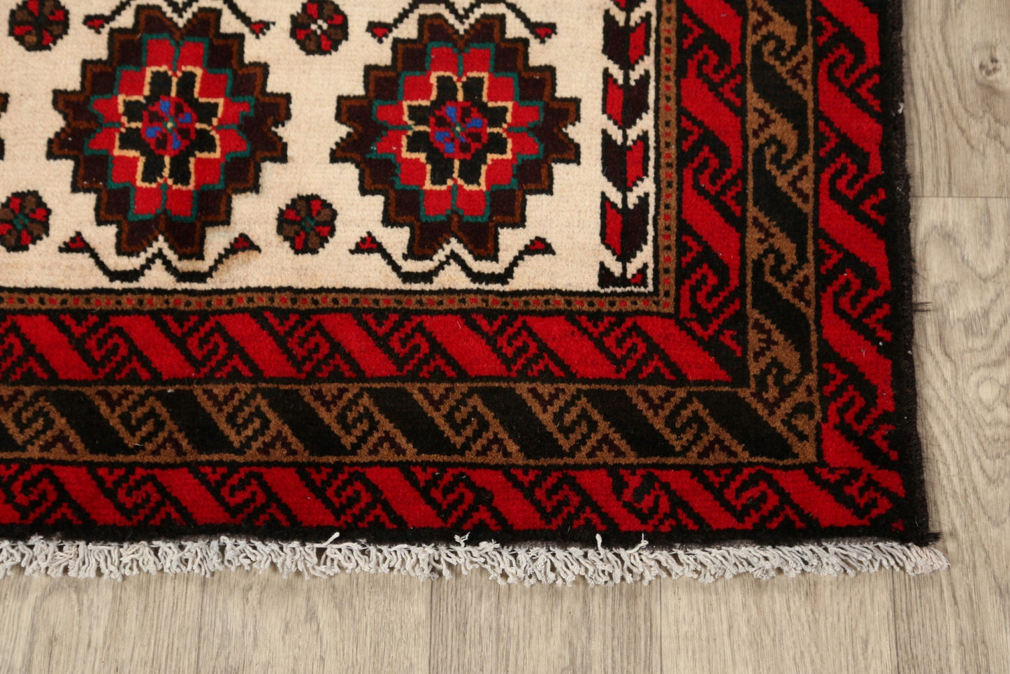 All-Over Geometric Balouch Afghan Area Rug 3x6