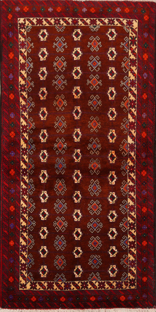 All-Over Geometric Balouch Persian Area Rug 3x6