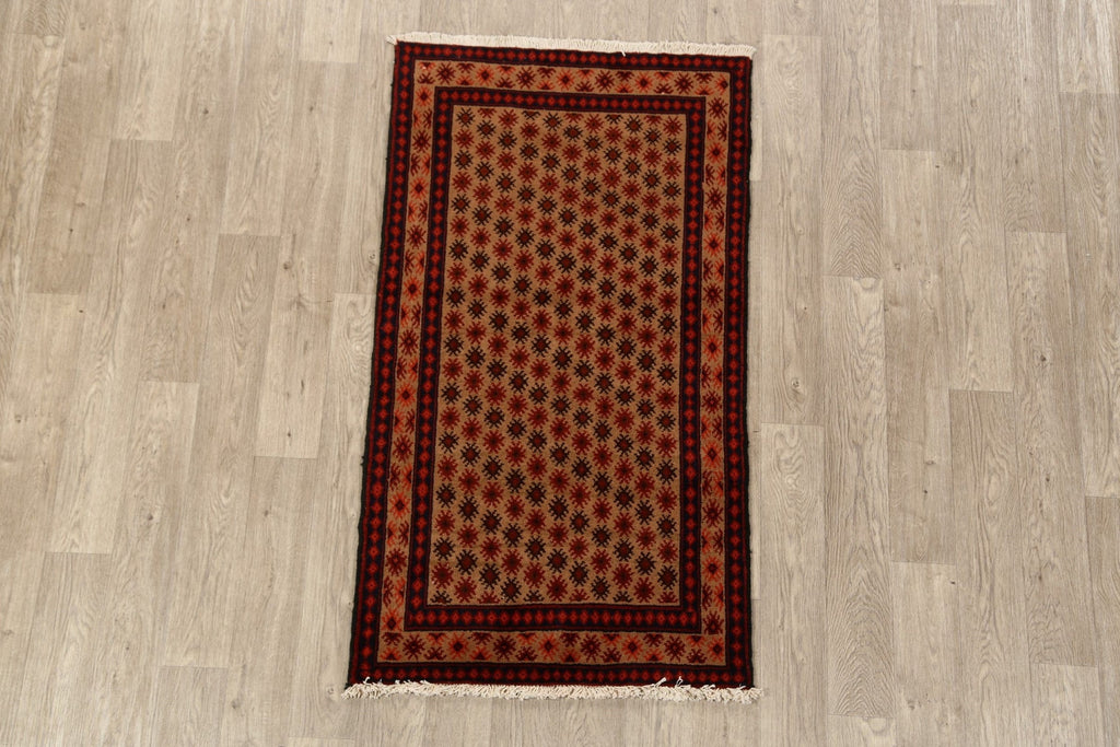 All-Over Geometric Balouch Afghan Area Rug 3x5