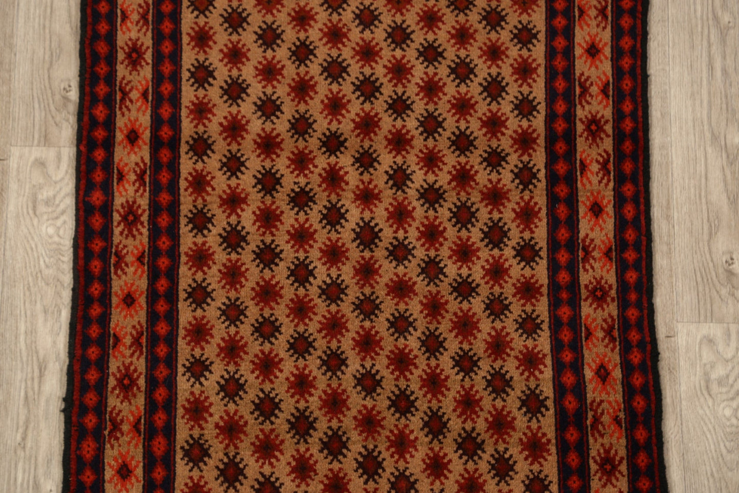 All-Over Geometric Balouch Afghan Area Rug 3x5