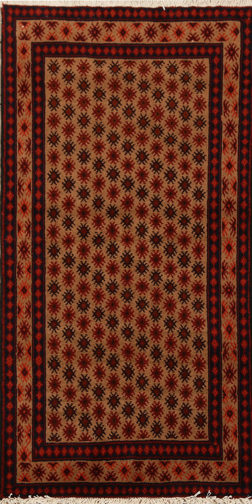 All-Over Geometric Balouch Afghan Area Rug 3x5