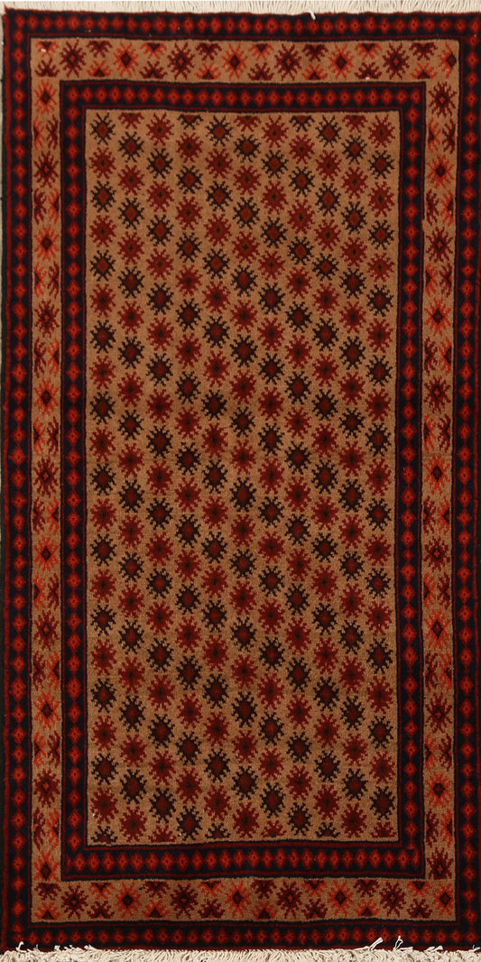 All-Over Geometric Balouch Afghan Area Rug 3x5